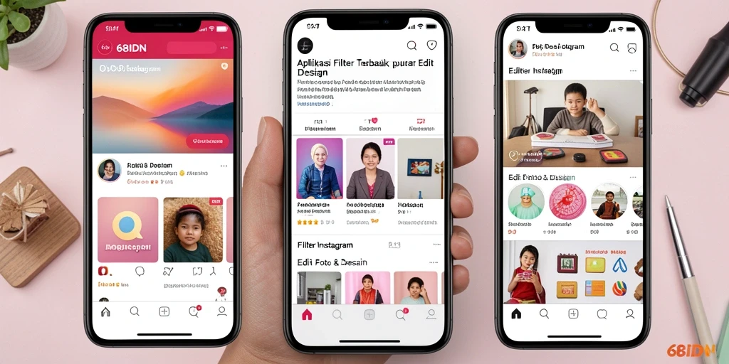 Antarmuka aplikasi Filter Instagram 68IDN yang menarik dan mudah digunakan.