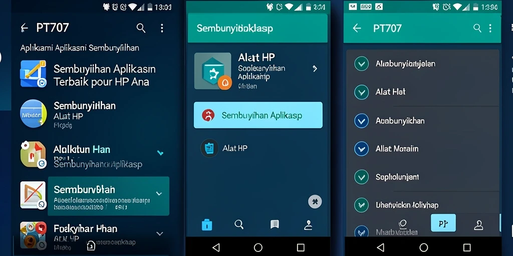 Antarmuka PT707 yang sederhana dan mudah digunakan untuk sembunyikan aplikasi.