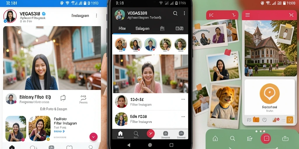Antarmuka VEGAS338 yang menarik dengan berbagai filter Instagram.